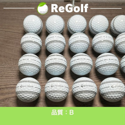 【中古】 【送料無料】 ロストボール テーラーメイド TP5x ストライプ 2024年モデル ホワイト 20球 Bランク ゴルフボール リゴルフ